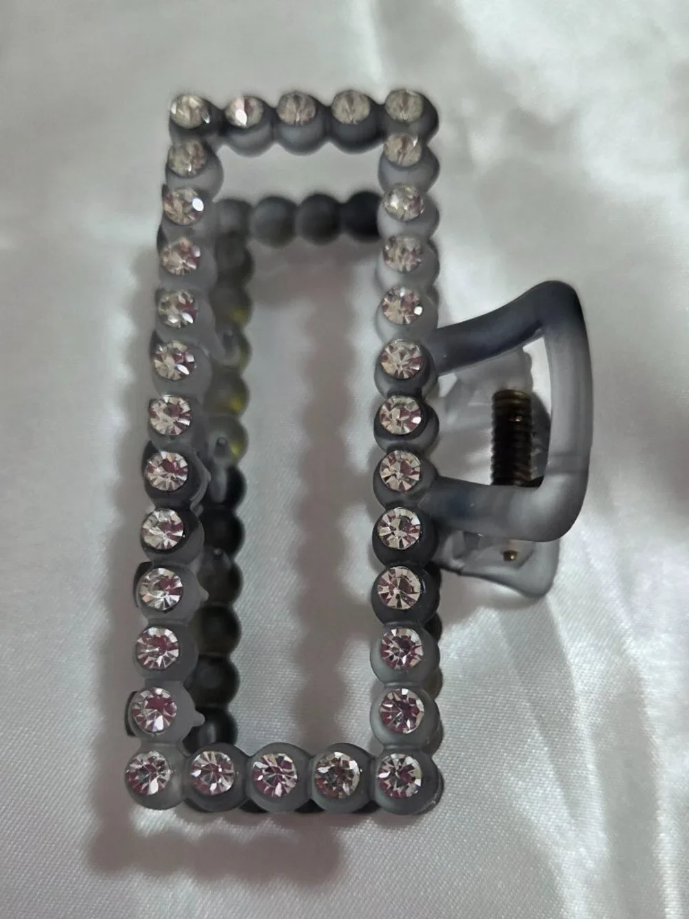 Rhinestone Rectangle Hair Claw Clip
